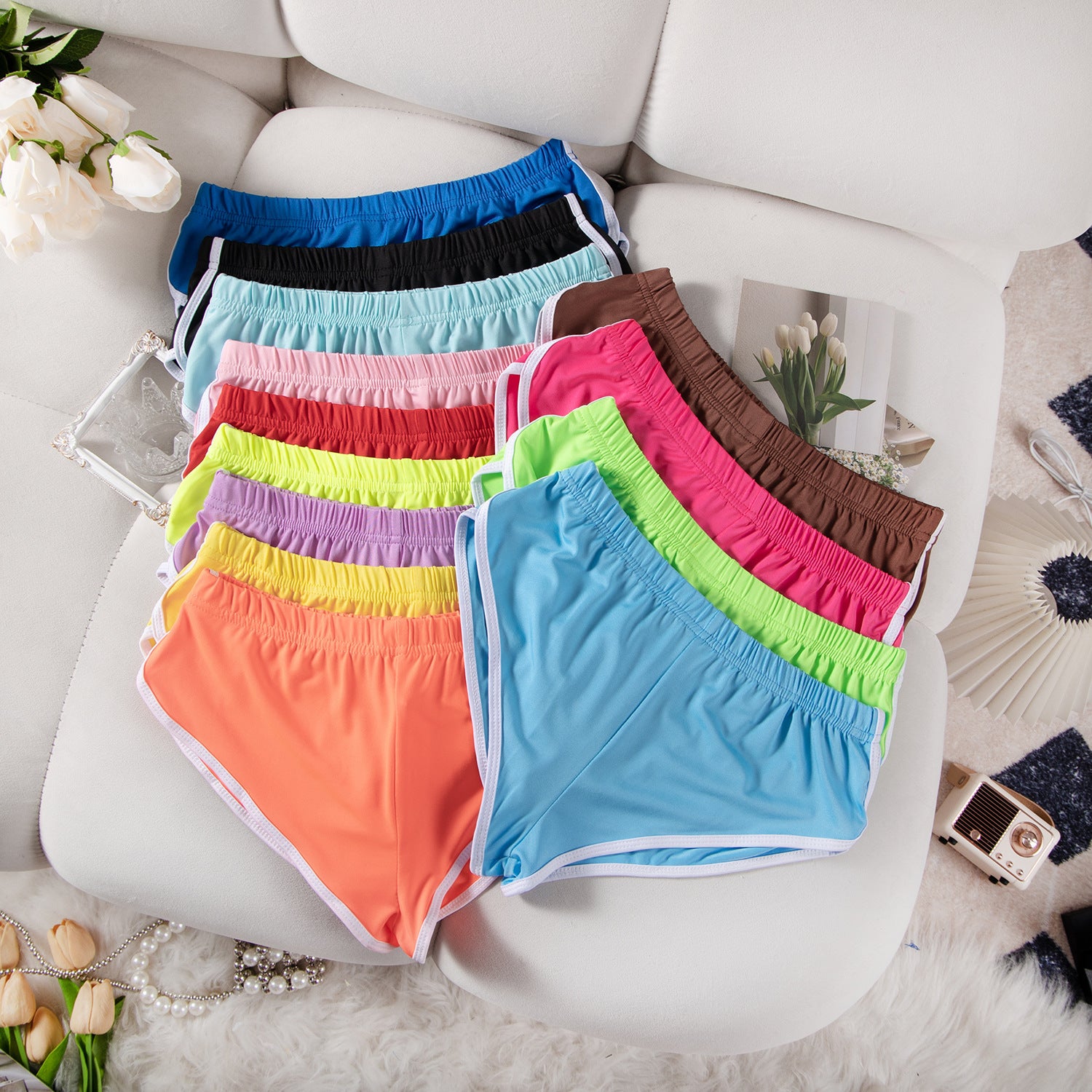 Summer Women's Sexy Running Stretch Sports Yoga Fitness Shorts 64