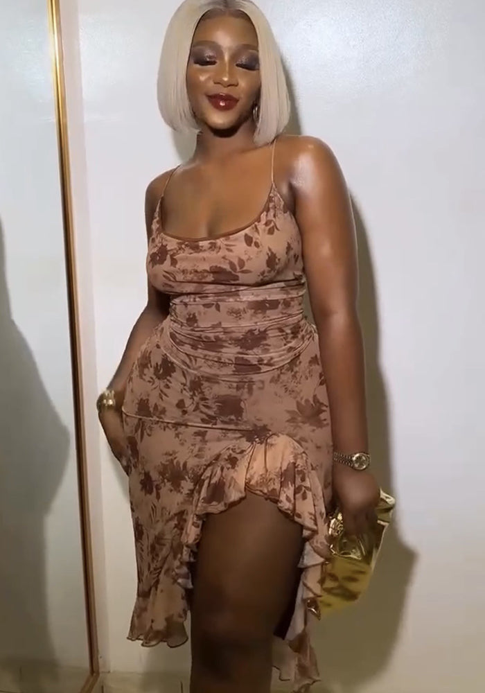 Lace-Up Sexy Slim Irregular Bodycon Dress