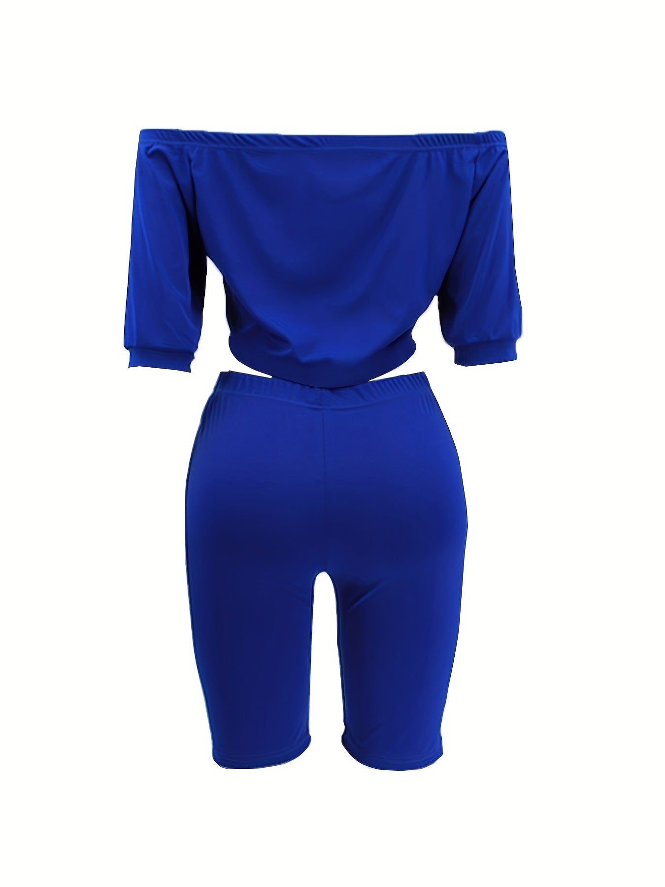 Off-Shoulder Top High-Stretch Shorts Summer Two-Piece Set 21
