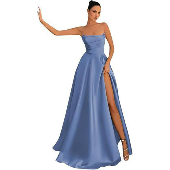 Women Strapless Sexy Slit Formal Party Evening Dress（Processing time need 3-6 days） 39