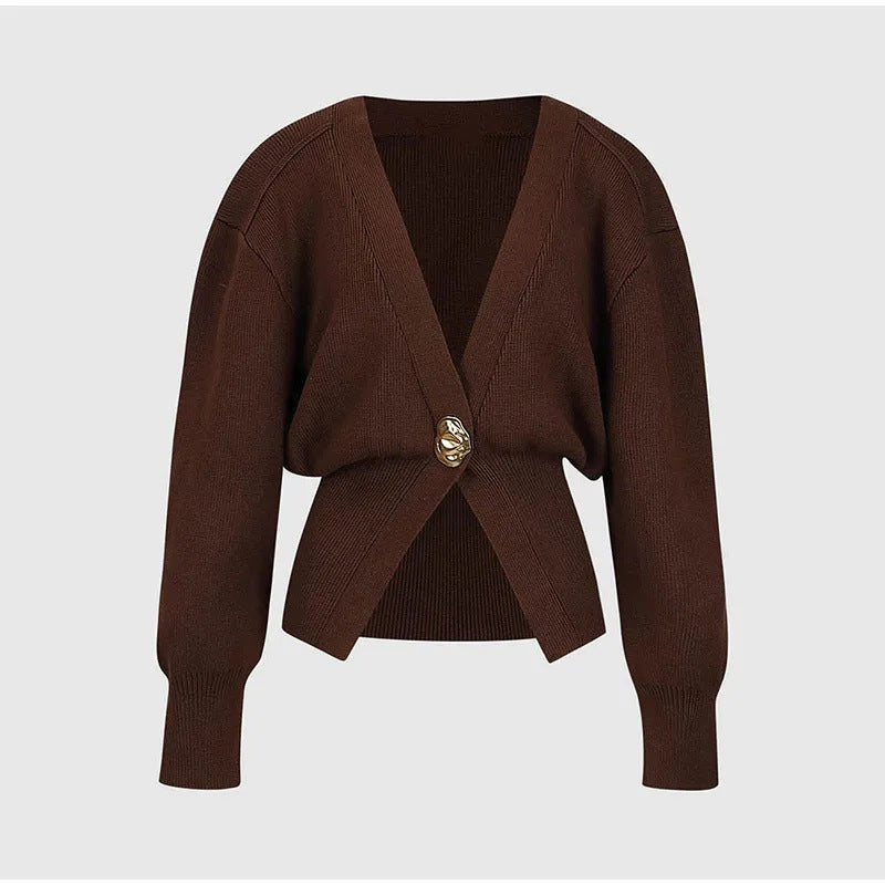 Women's V-Neck Button Knitting Cardigan 18