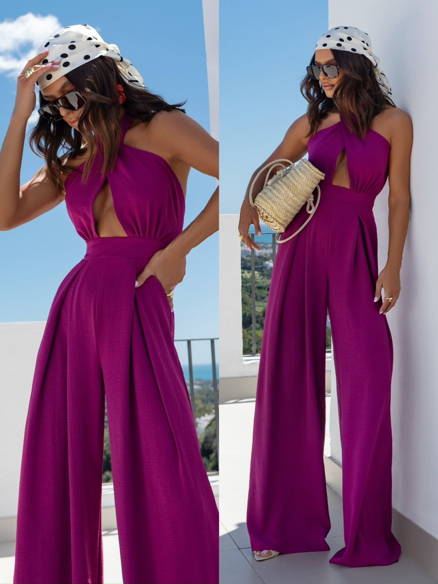 Women Sexy Halter Neck Jumpsuit 5