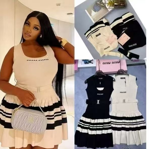 Women striped sleeveless dress 4