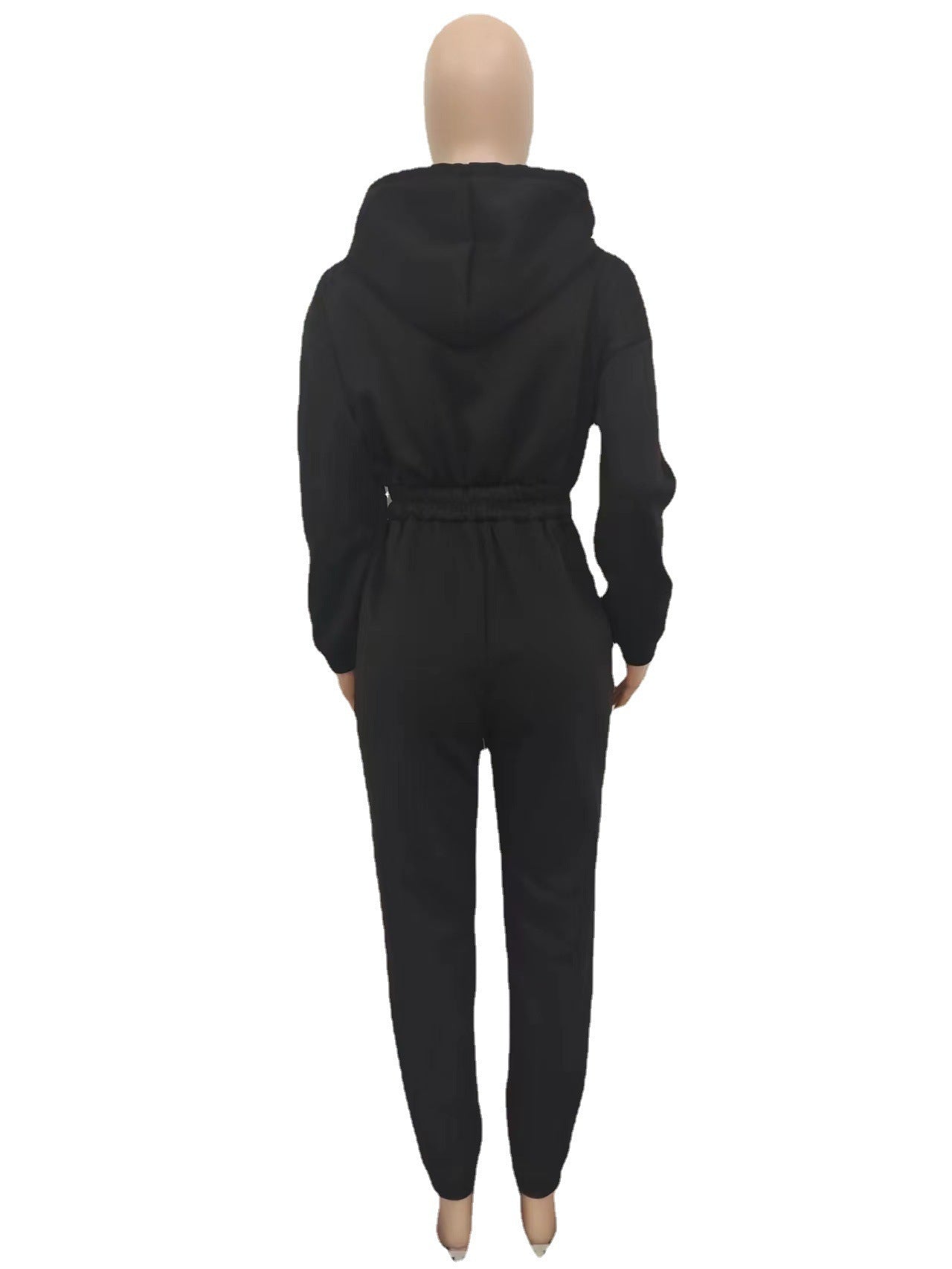 Sexy Women'S Hooded Solid Color Long Sleeve Casual Jumpsuit 18