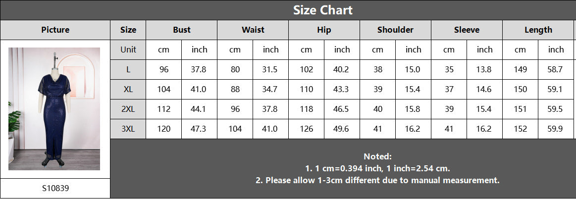 Evening Gown Formal Party African Fashion Sequin Plus Size Women's Chic Dress 10