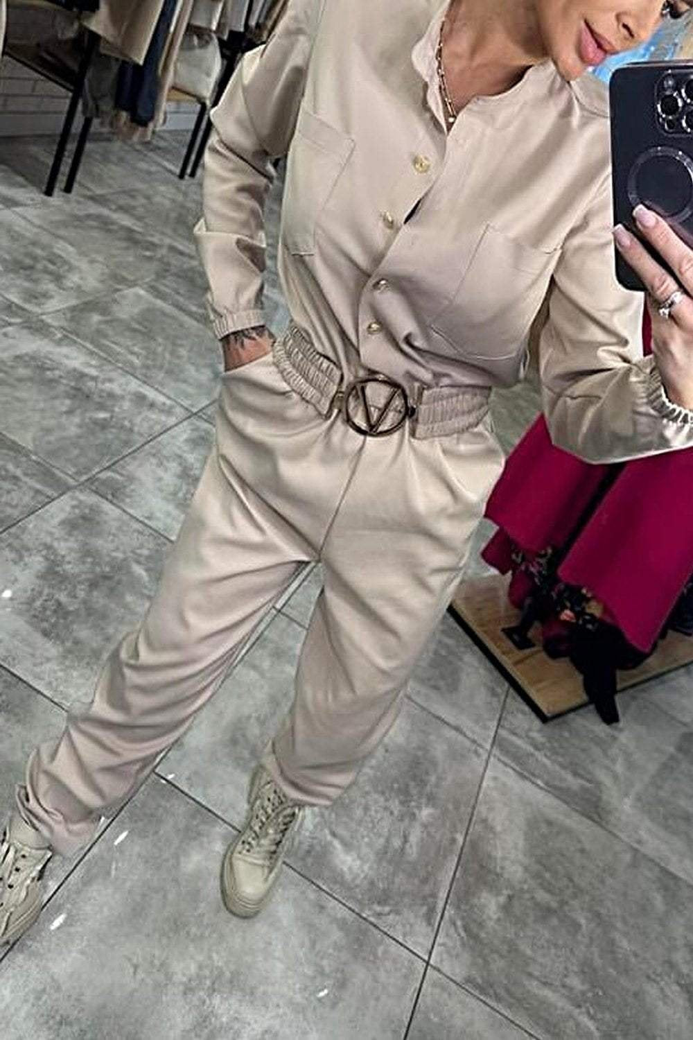 Women Autumn Long Sleeve Casual Jumpsuit 6