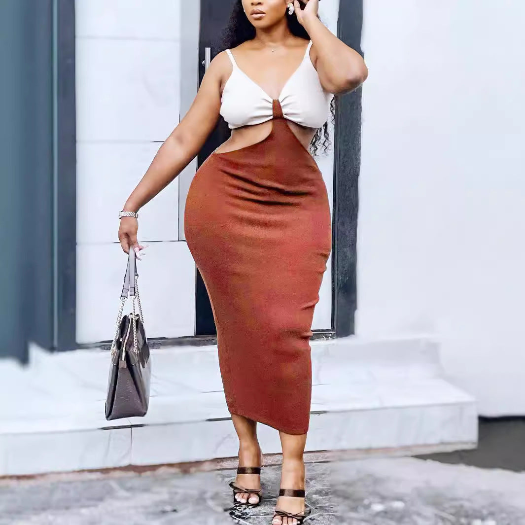 Plus Size Women sexy slit dress 3