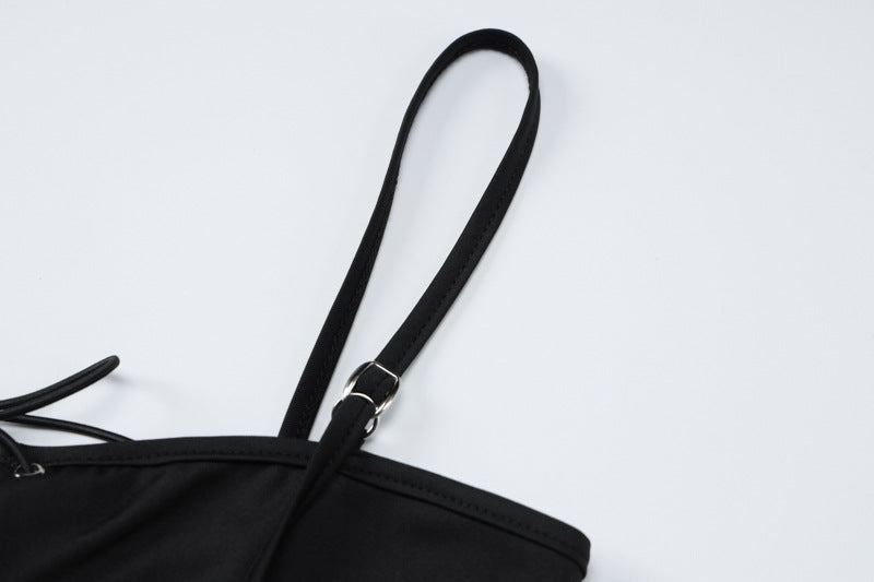 Women's Spring Sexy Hollow Lace-Up Strap Tight Fitting Bodycon Dress 11