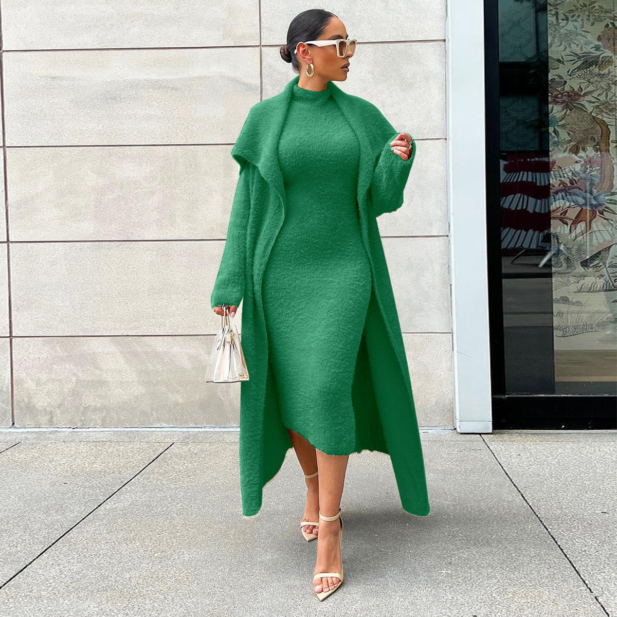 Women Fall/Winter Dress and Jacket Two-Piece Set 5