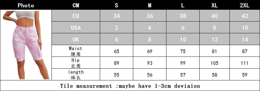 Women's Stretch Fashion Denim Shorts Washed Pocket Knee-Length Jeans 8