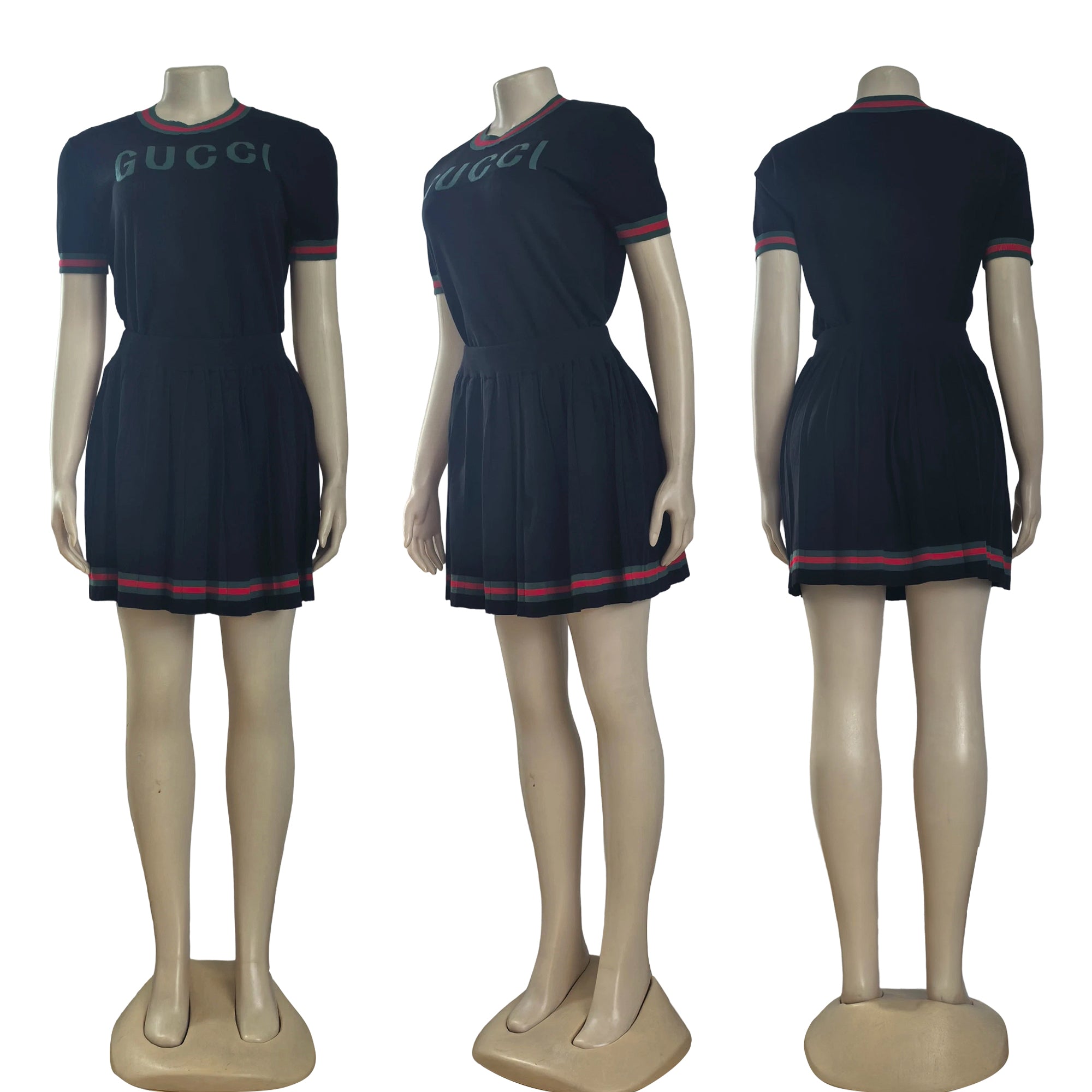 Women Print Short Sleeve and Skirt Two Piece Set 22