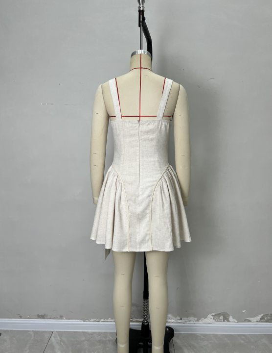 Women French Career square neck vintage trim elegant dress 7