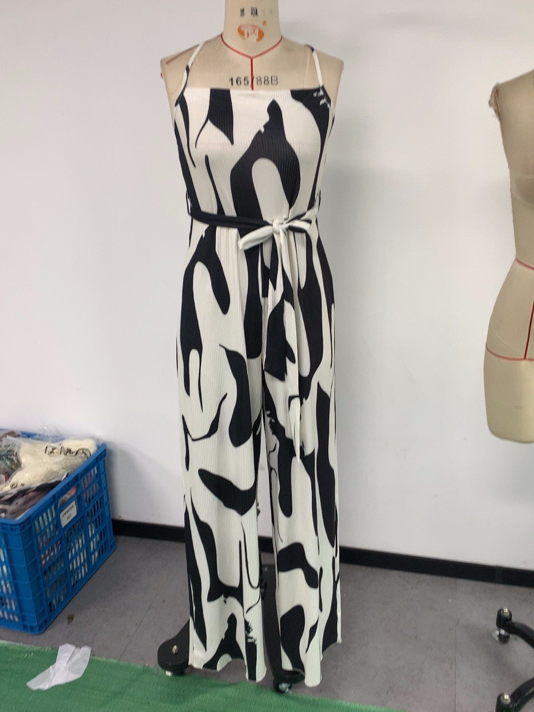 Spring/Summer Zebra Print Strappy Belt Wide-Leg Jumpsuit 8