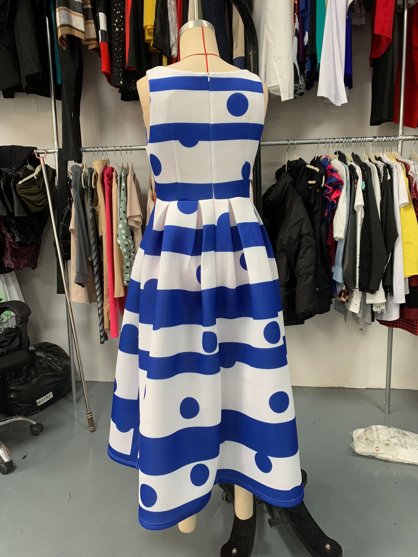 Women's Striped Fashion Summer Strap Sexy A-Line Long Dress 9