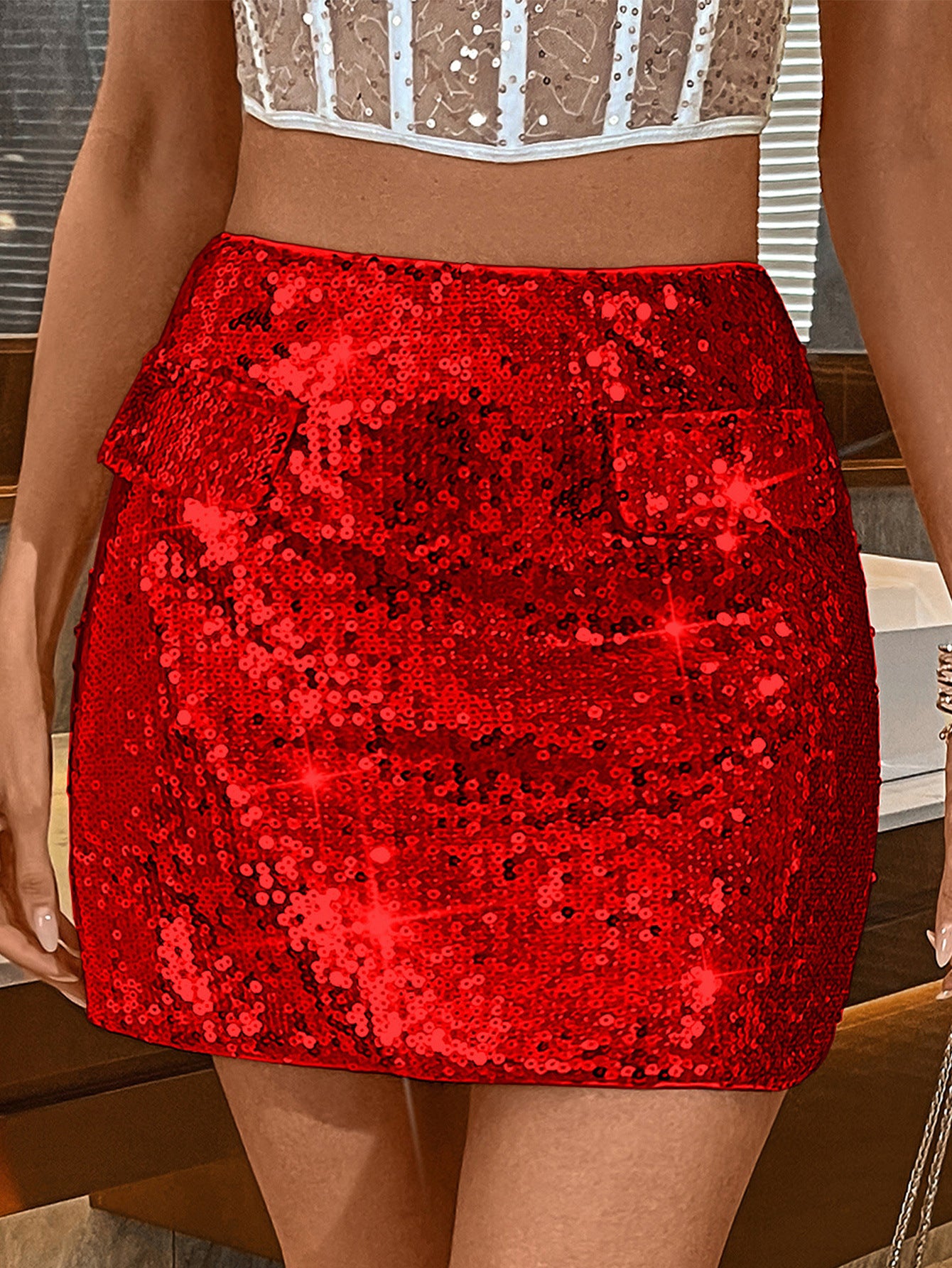 Summer women's Sexy sequined nightclub skirt 4