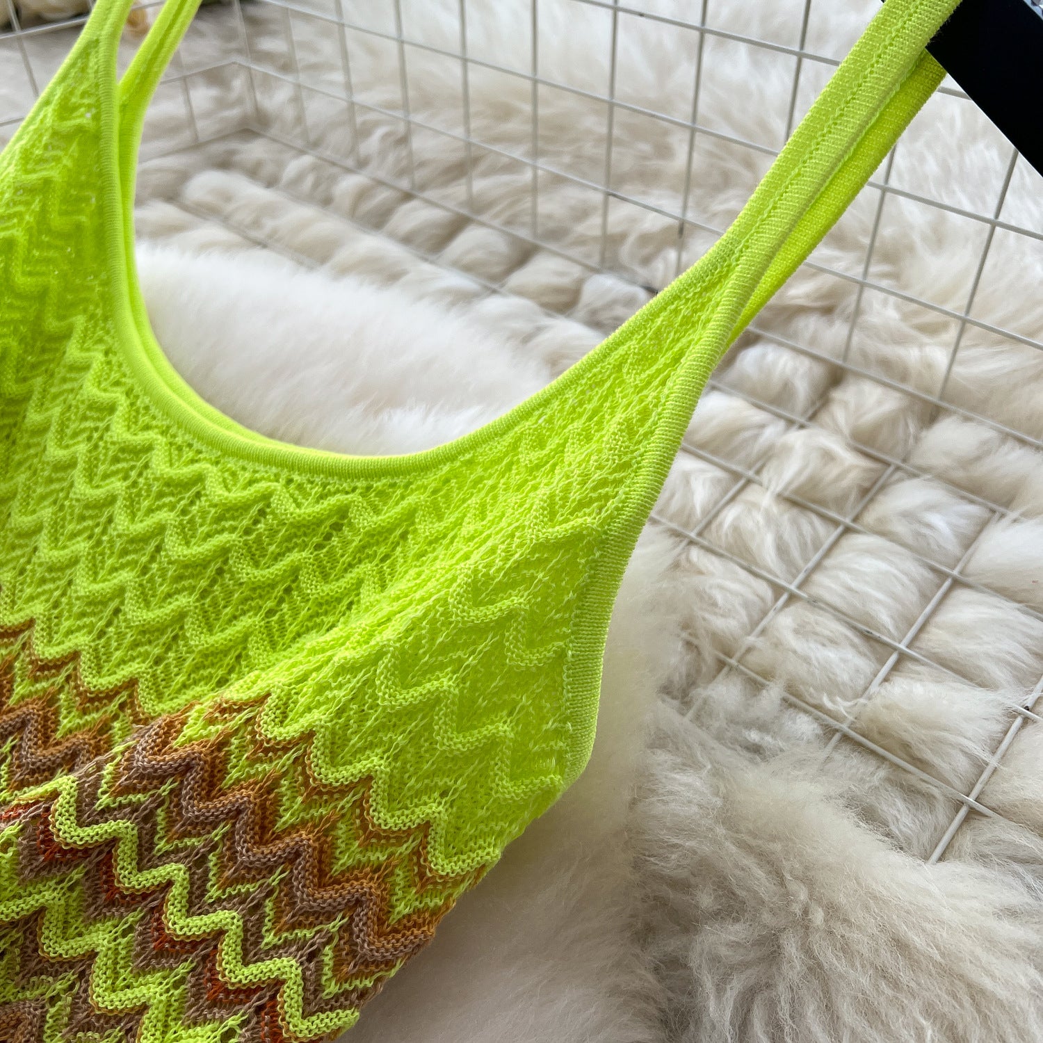 Women's Summer Strap Knitting Gradient Color Slim Bodycon Long Dress 16