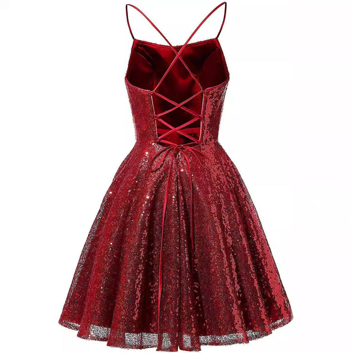 Sequined Evening Dress Strap A-Line Party Dress For Women（Processing time need 3-6 days） 13
