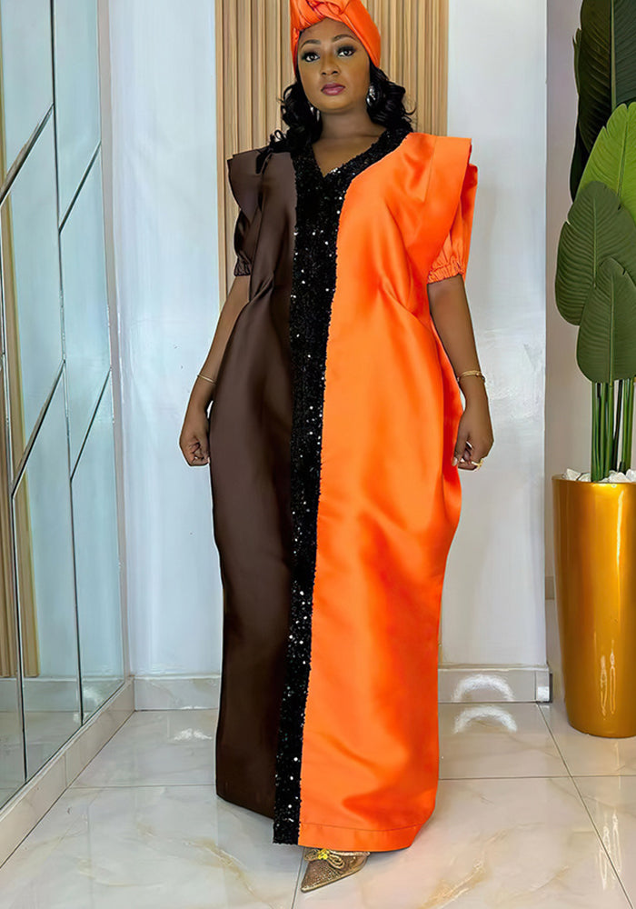 Women Plus Size African satin dress