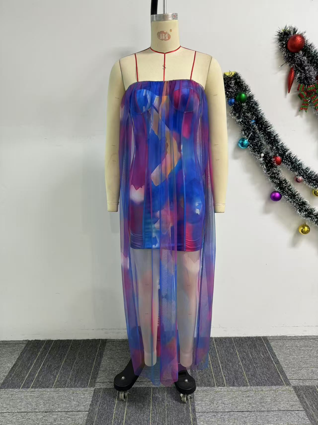 Women Sexy See-Through Stretchy Mesh Patchwork Bodycon Dress 7