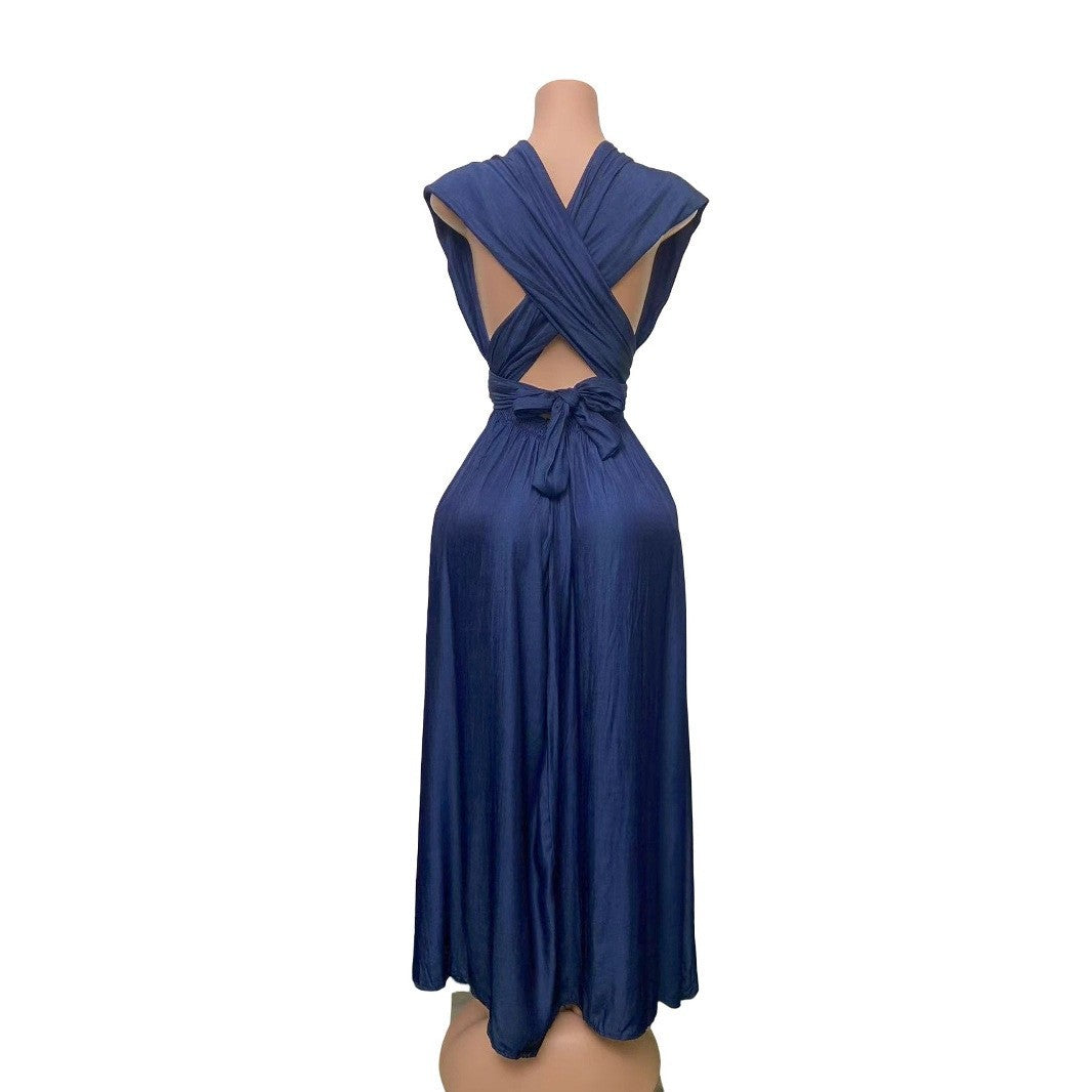 Scarf Styling Open-Waist A-line Dress 9