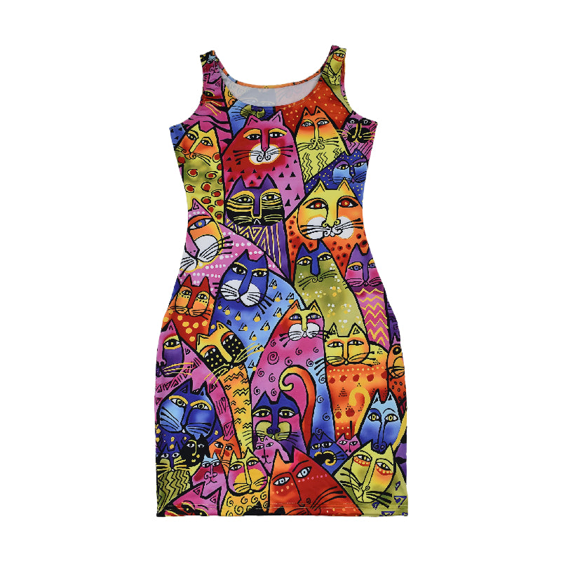 Sexy Fahionable Print Straps Bodycon Dress 4