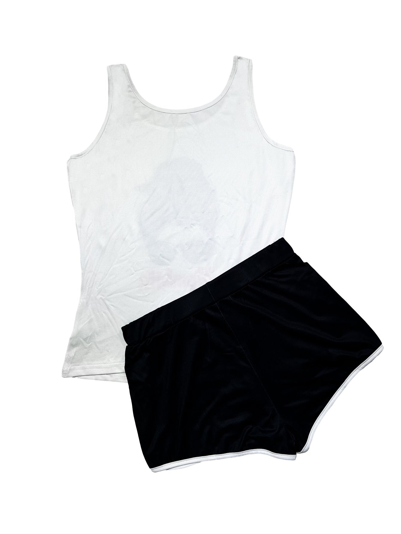 Women's clothing sexy tight fitting print vest shorts two-piece set 25