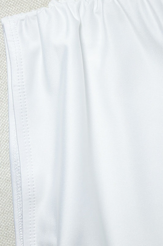 Women's Casual Slash Shoulder Top Slit Skirt Two-Piece Set 12