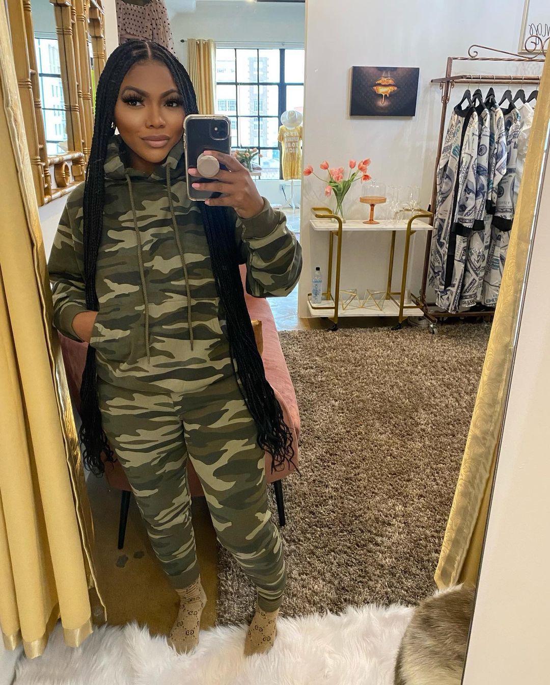Women's Fashionable Sportswear Camouflage Two-Piece Tracksuit Set 3