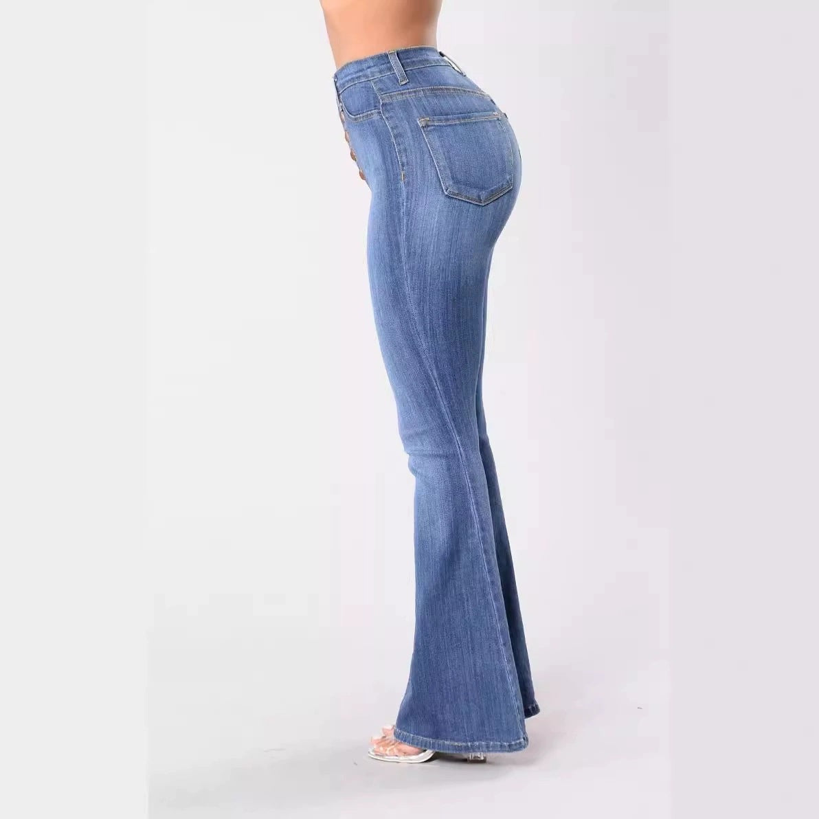 Women Denim Bell Bottom Pants 5