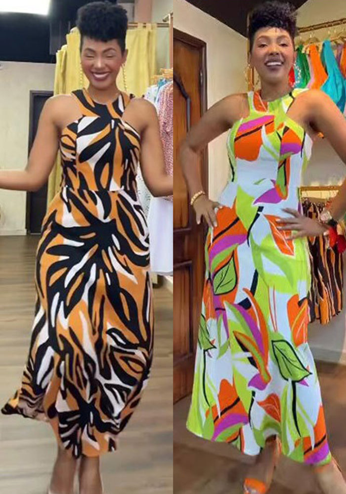 Women Printed Sleeveless Off-Shoulder Sundress 4