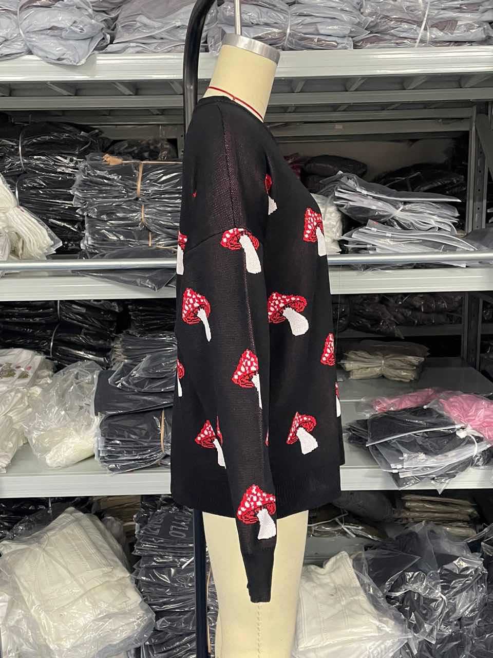 Women Loose Contrast Jacquard Knitting Sweater 14