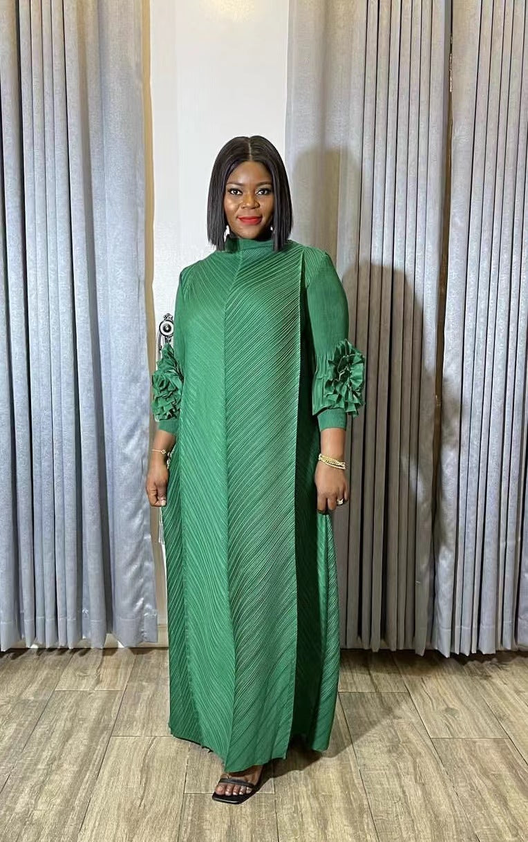 Solid Color Long Sleeve Chic Plus Size Women's Loose Dress