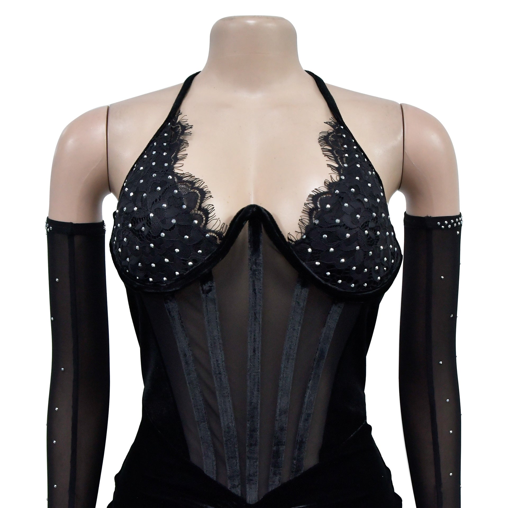 Fashion Women's Solid Color Halter Neck Slit Sexy Long Dress 18