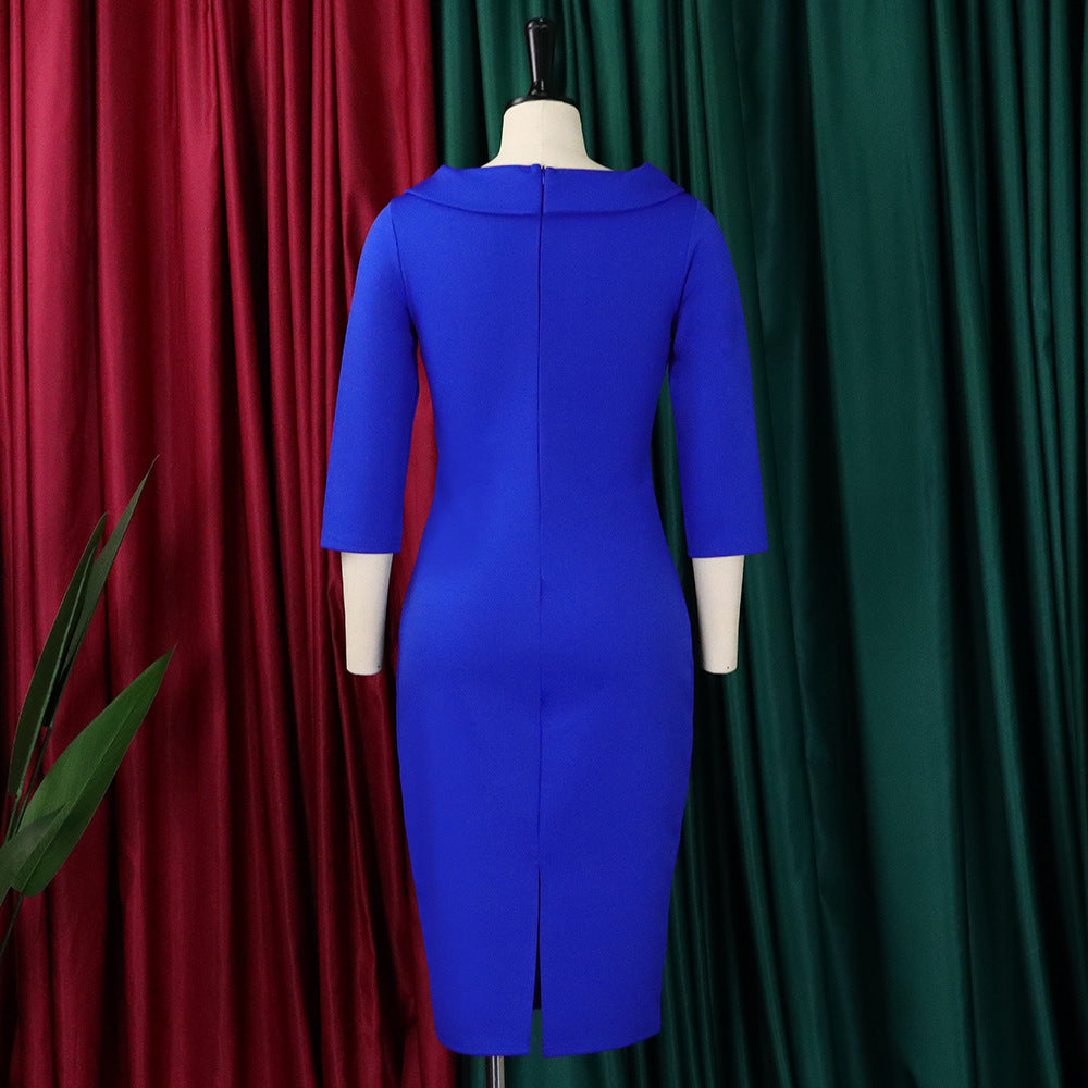 Women Elegant V-Neck Dress 7