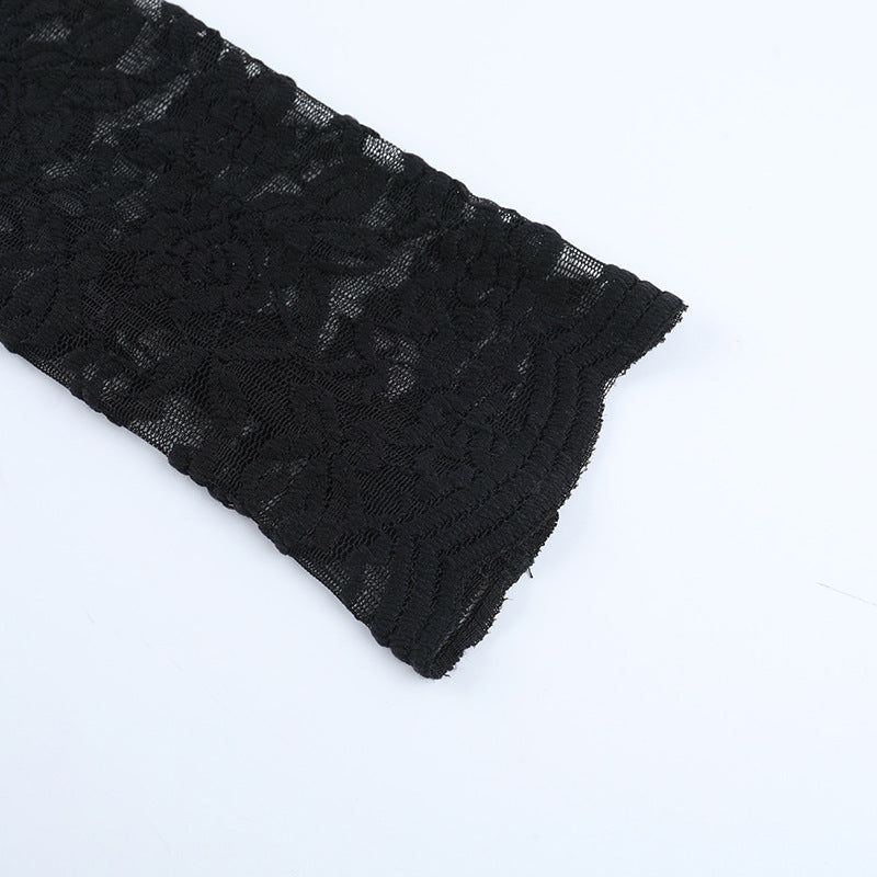 Women Bell Bottom Long-Sleeved Sexy Lace-Up Mini Dress 14