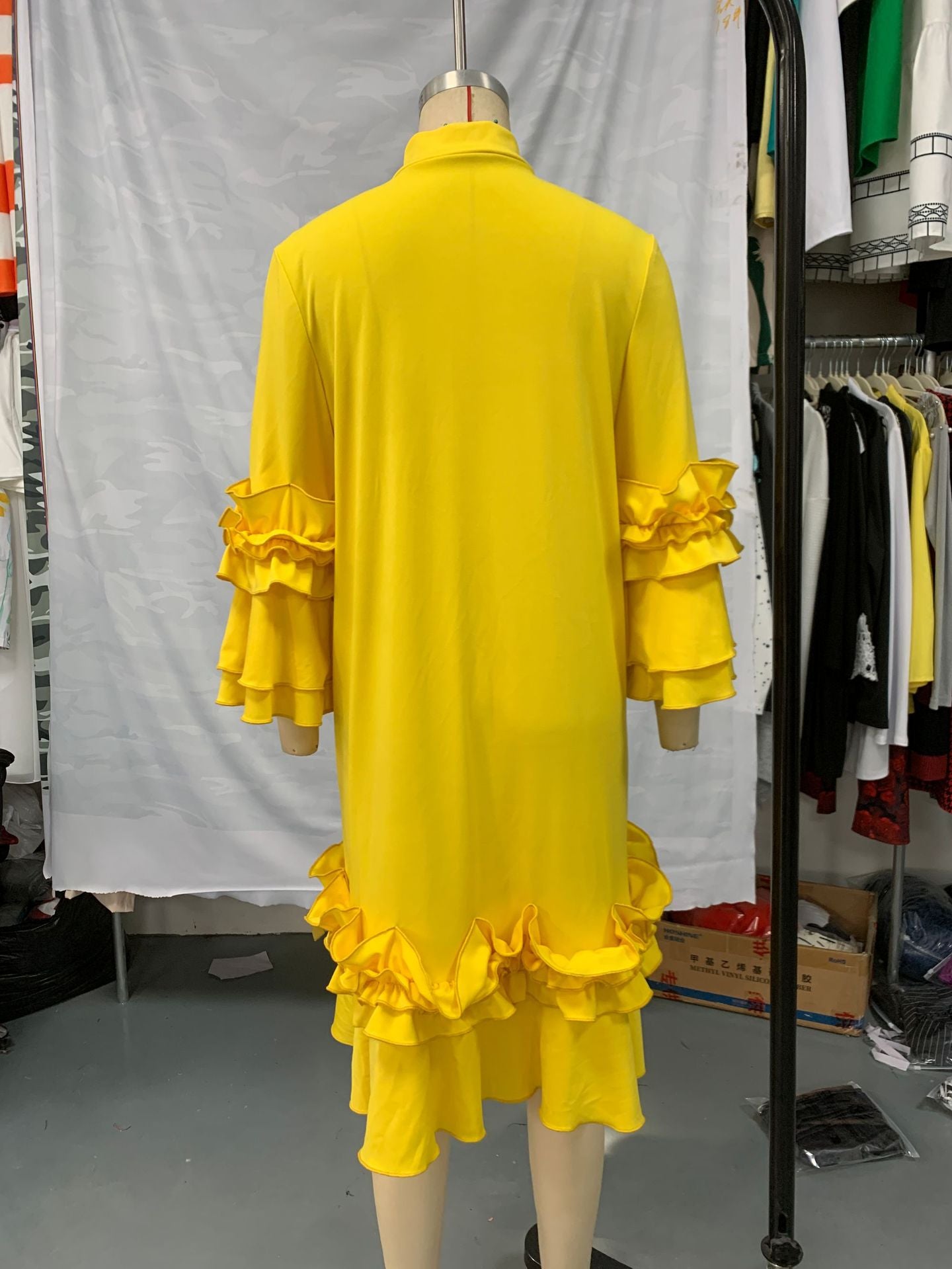 Spring Summer Fashion Casual Bell Sleeve Plus Size Dress 7