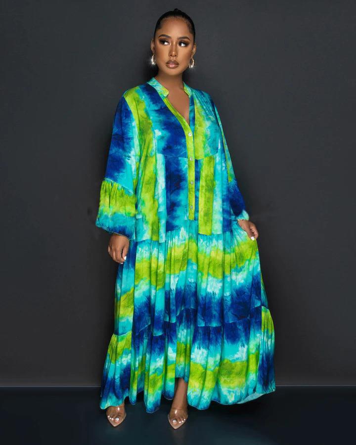 Women printed loose long skirt 4