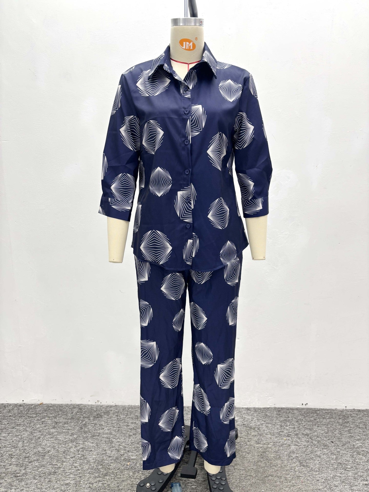 Plus Size African Women Printed Shirt and trousers two-piece set 8