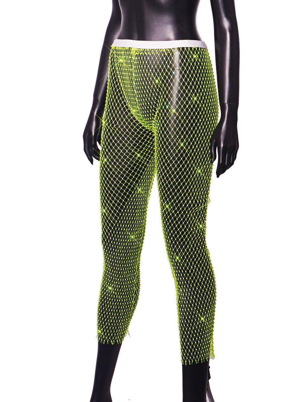Women Sexy Rhinestone Fishnet Pants 57