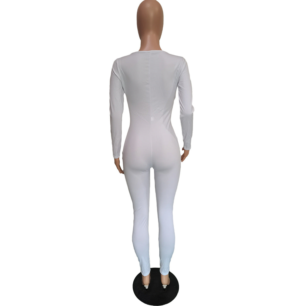 Women's Autumn Solid Color Lace-up Cutout Jumpsuit 16