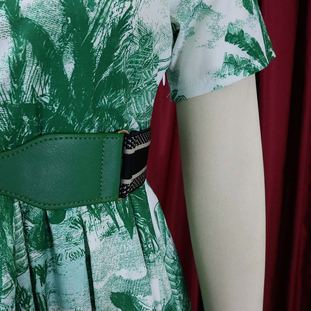 Plus Size Summer Women Printed Short Sleeve Dress 24