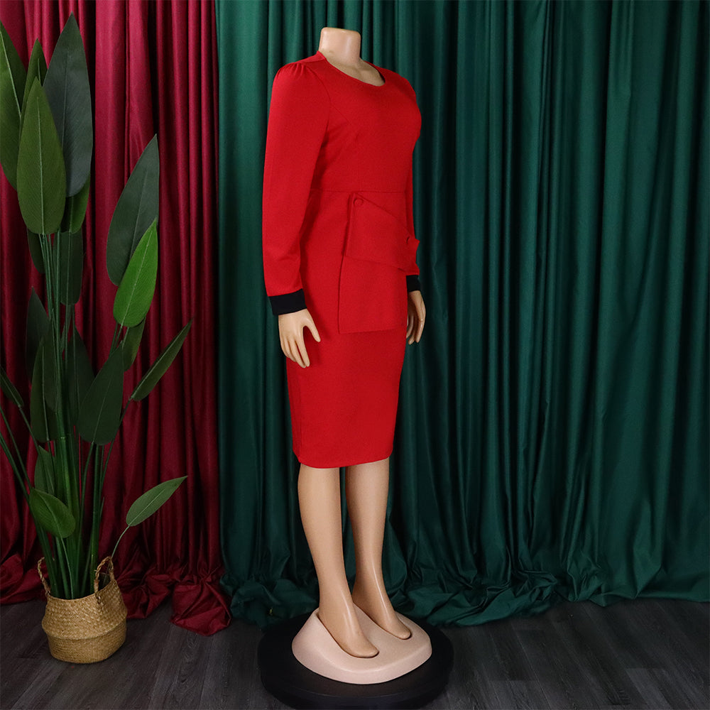 Ladies Fashion Chic Bodycon Pencil Office African Dress 12