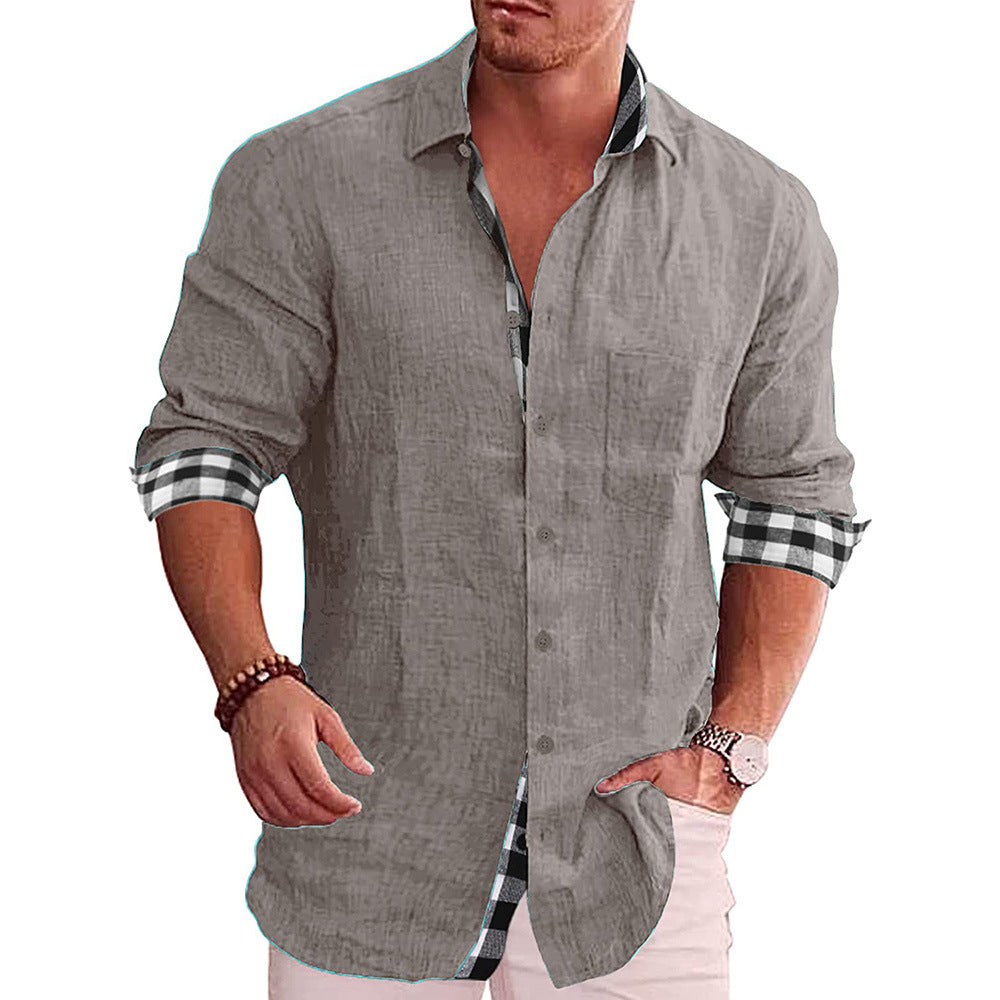 Men's Shirts Long Sleeve Fall Casual Linen Shirts 14