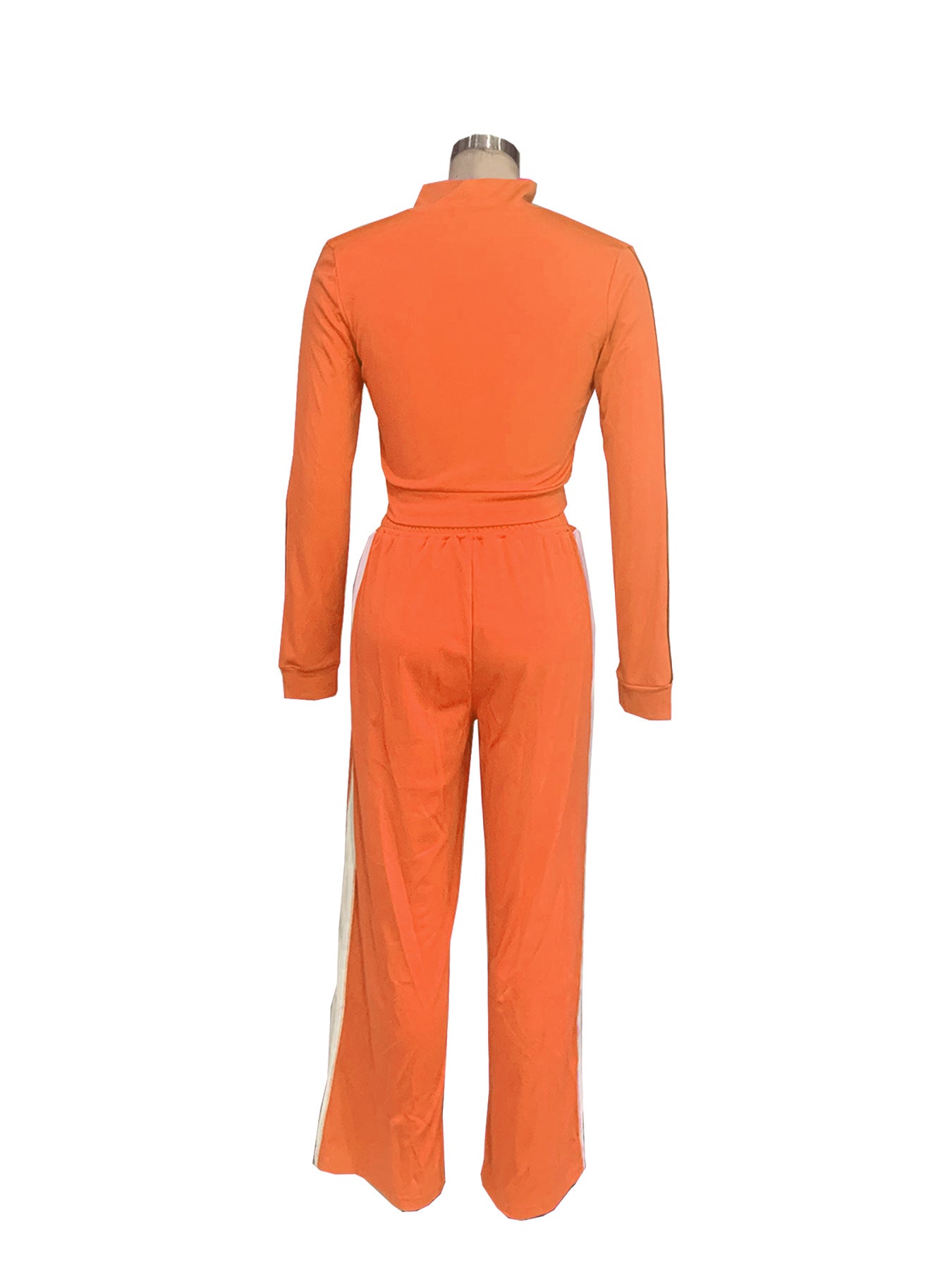 Women Style Street Zipper Contrast Patchwork Top and Pant Set 25