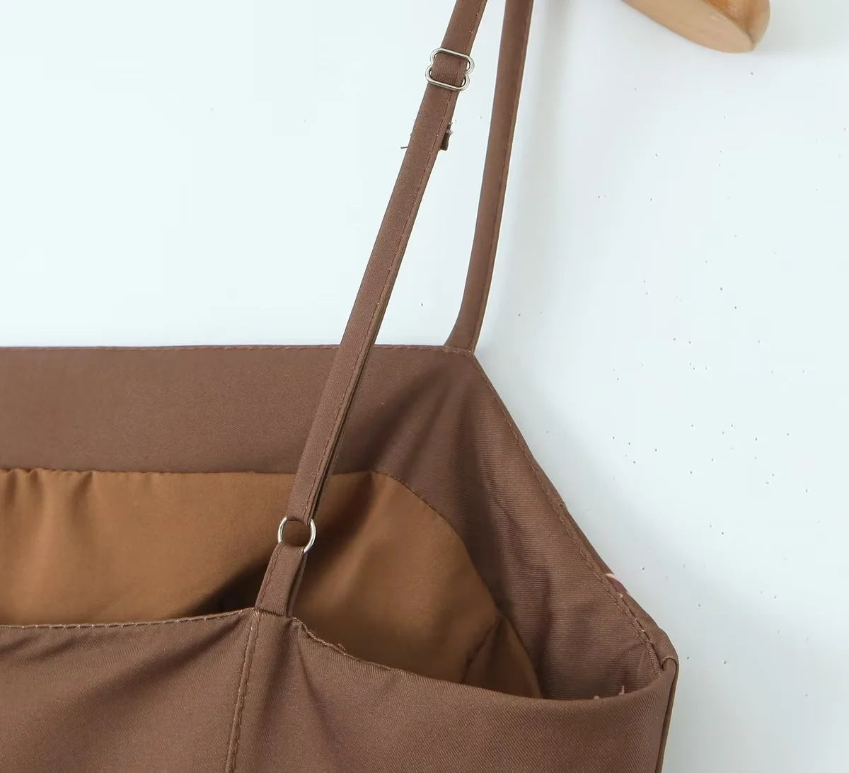 Women Summer French sexy belted pleated printed suspender dress 12