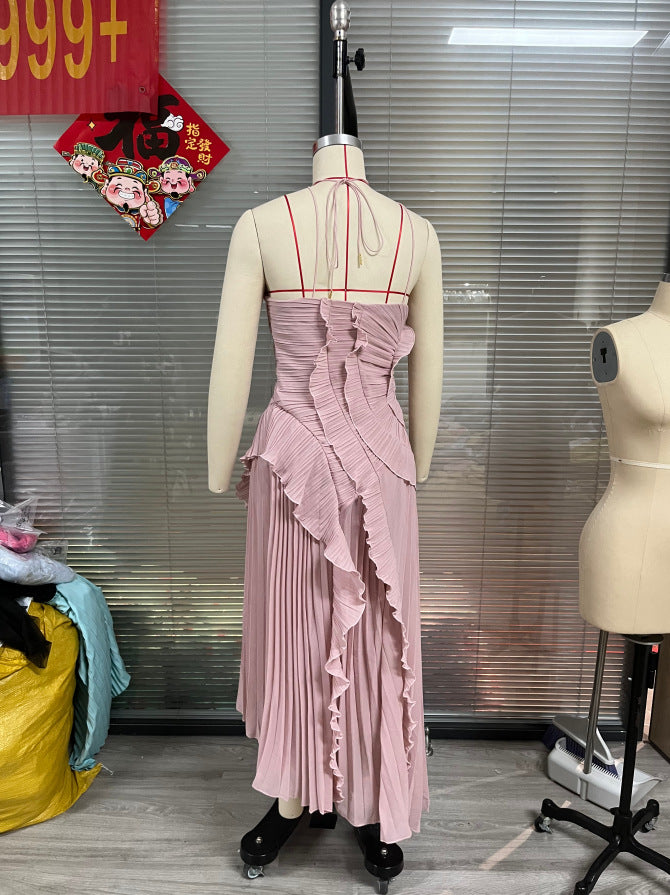 Women's Ruffled Pleated Luxury Chiffon Dress 17