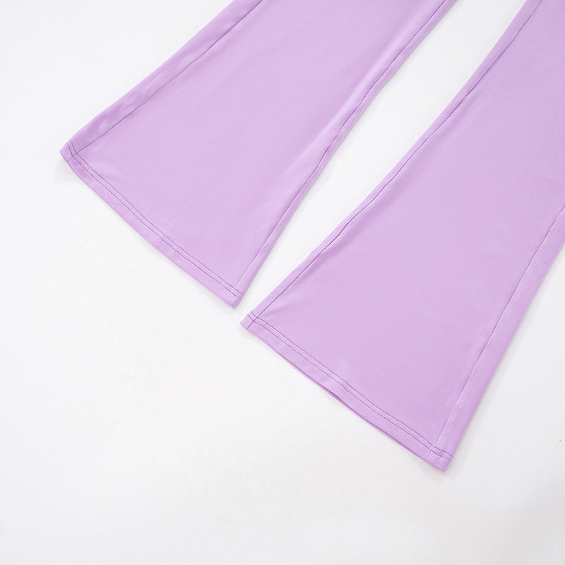 Women sexy lace Strapless Top cross hollow trousers two-piece suit 31