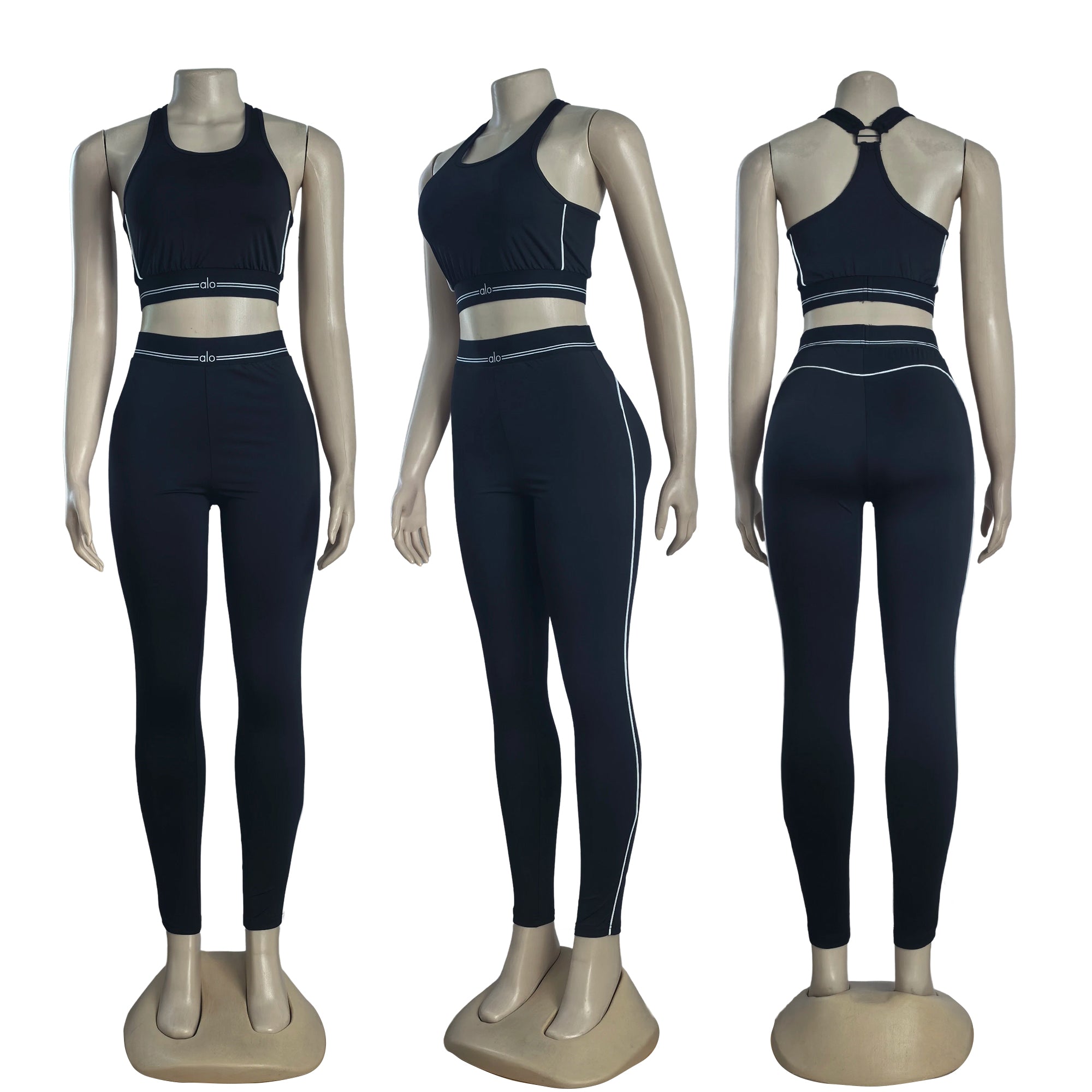 Summer Yoga Fitness High-Waist Seamless Training Set High-Stretch Yoga Tank & Pants set 4