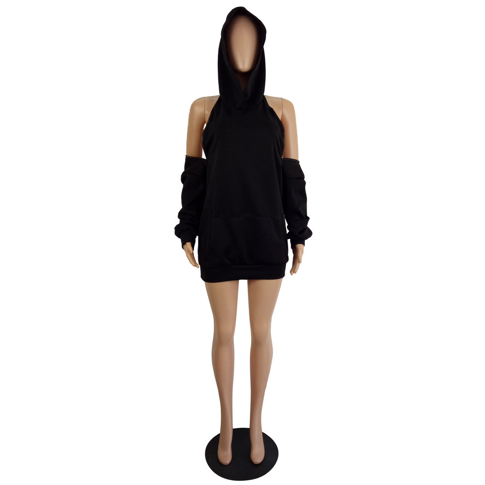 Women's Sexy Style Two-Wear Hooded Dress 4