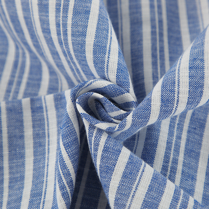 Women Striped V-Neck Sleeveless Top and Skirt Two-Piece 24